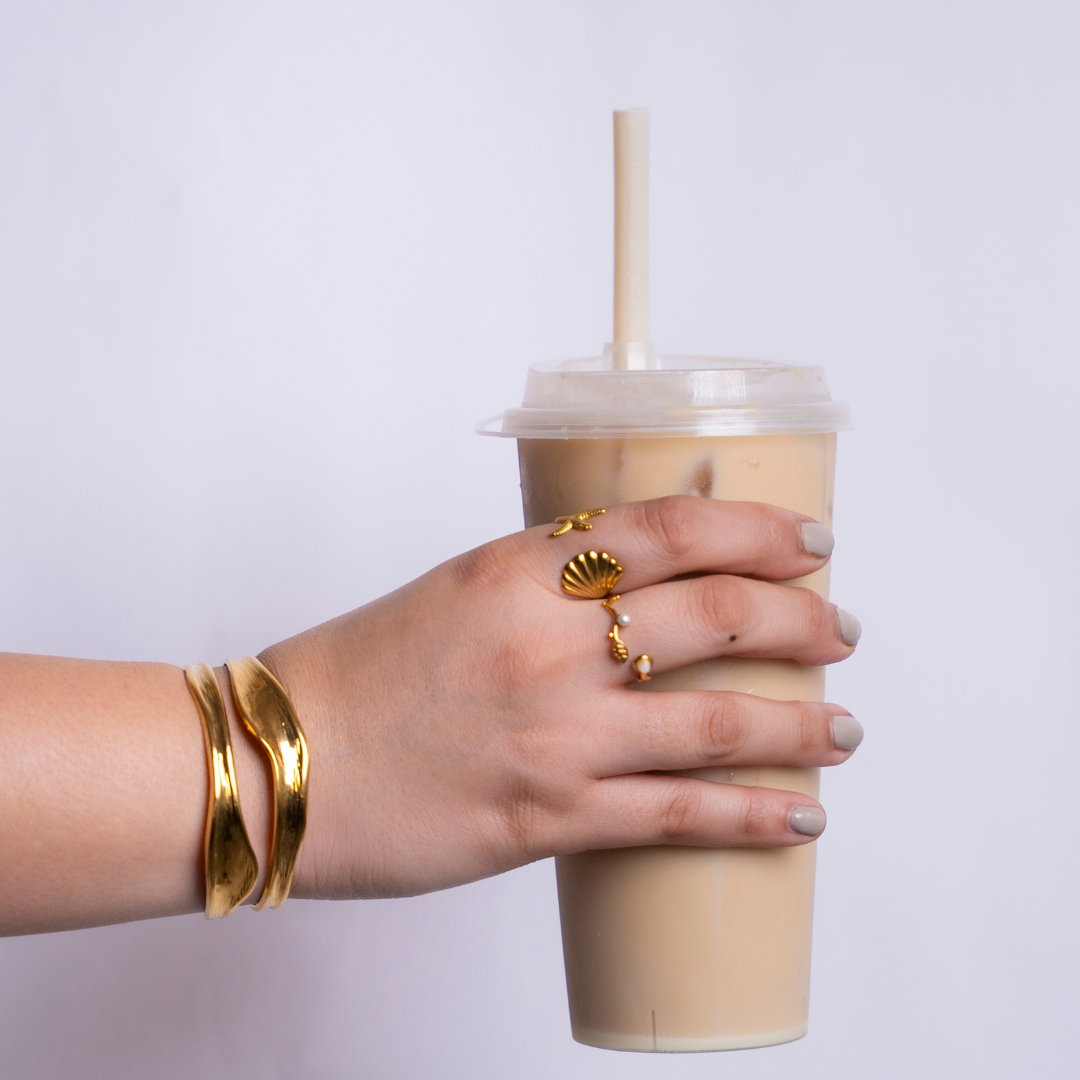 Double-layered Wave Adjustable Cuff Bracelet
