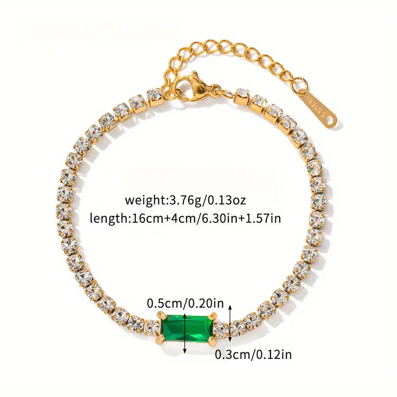 Urvi Emerald Stone Tennis Bracelet