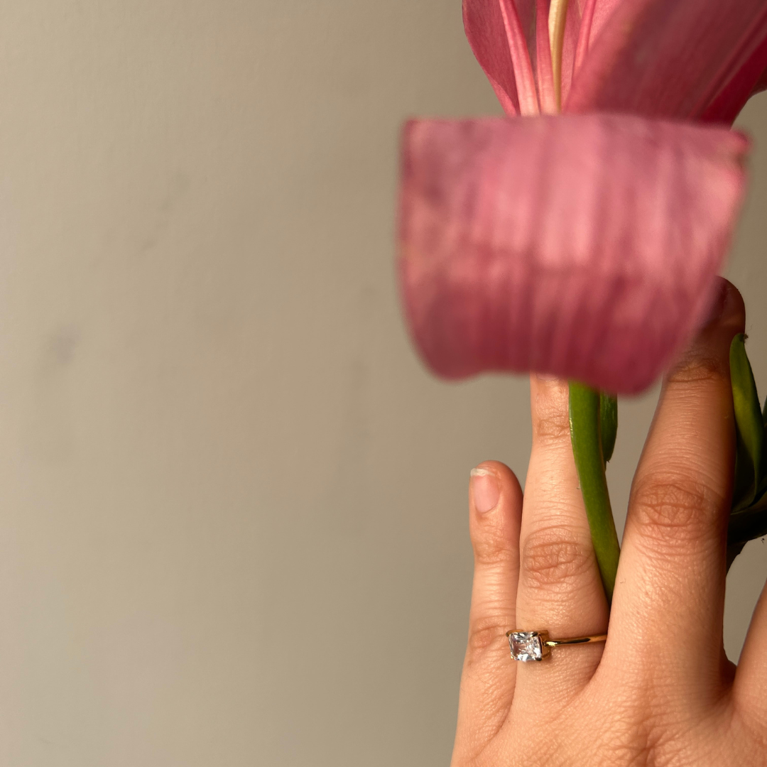 Radiant Solitaire Promise Ring