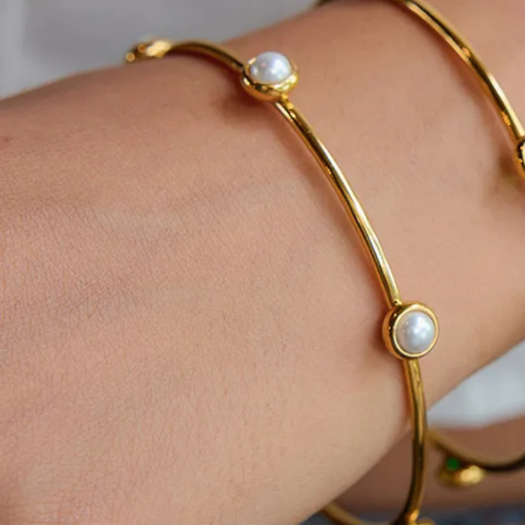 Meher Faux Pearl Bangle Bracelet