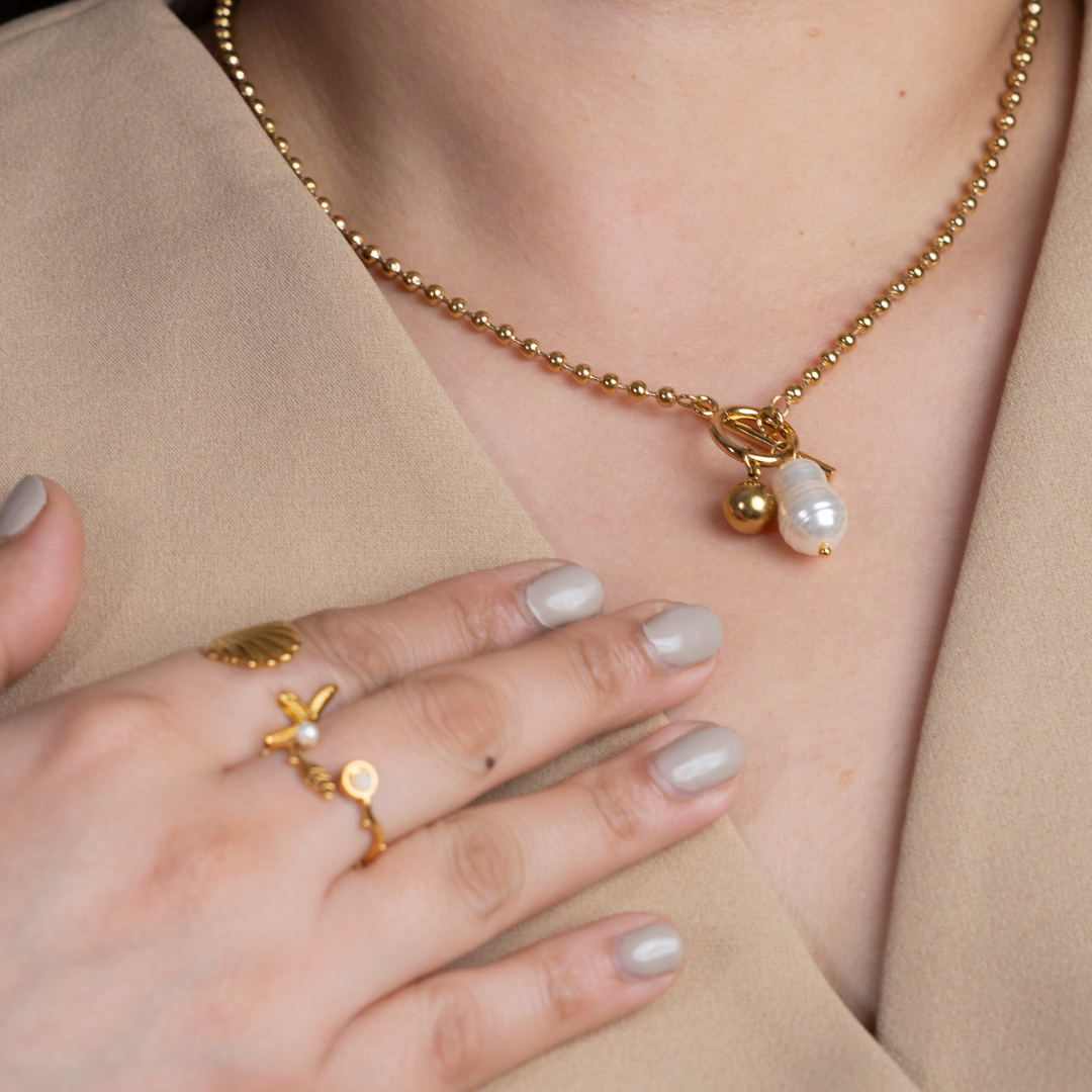 The Soft Escape baroque pearl charms necklace