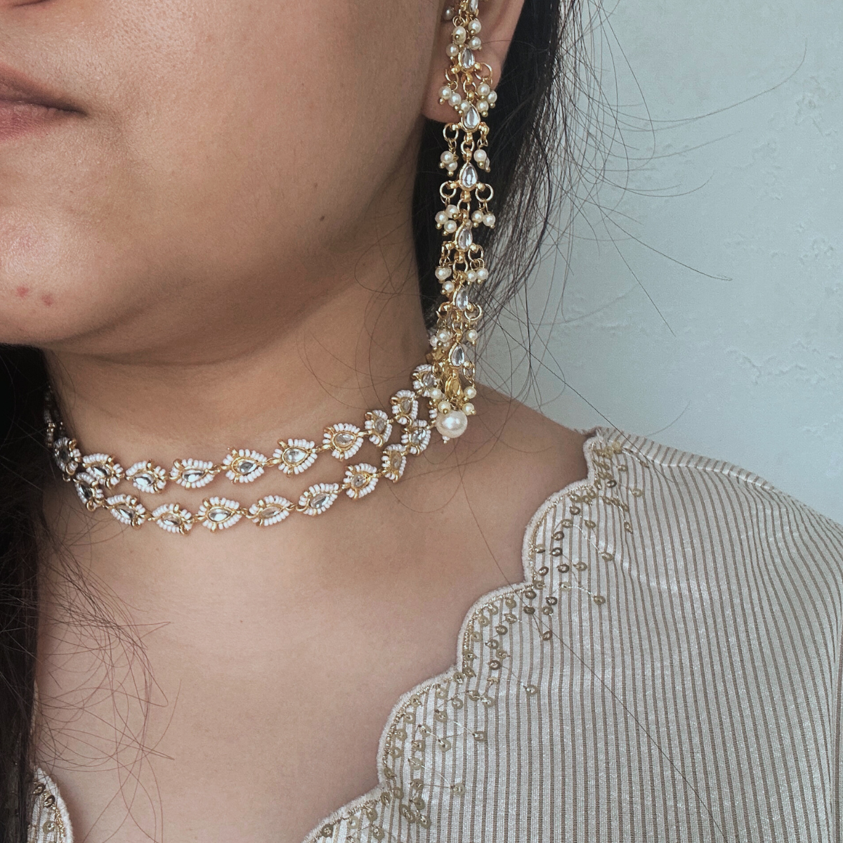 Ira Choker Necklace and Earrings Set