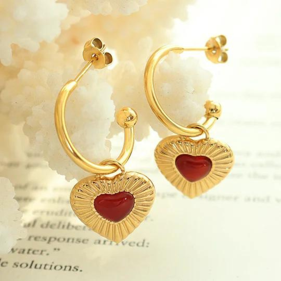 Cupid's Kiss Heart Hoop Earrings