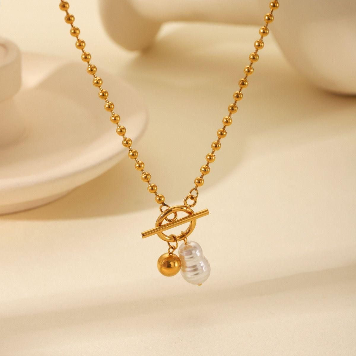 The Soft Escape baroque pearl charms necklace