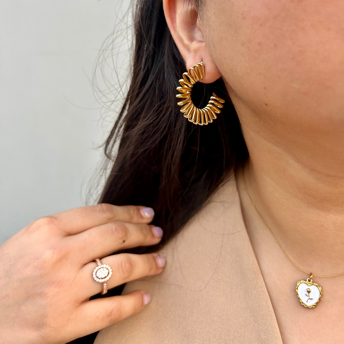Golden Swirl Hoop Earrings