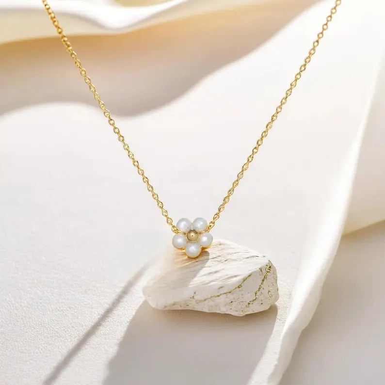 Blush Bloom Faux Pearl Pendant