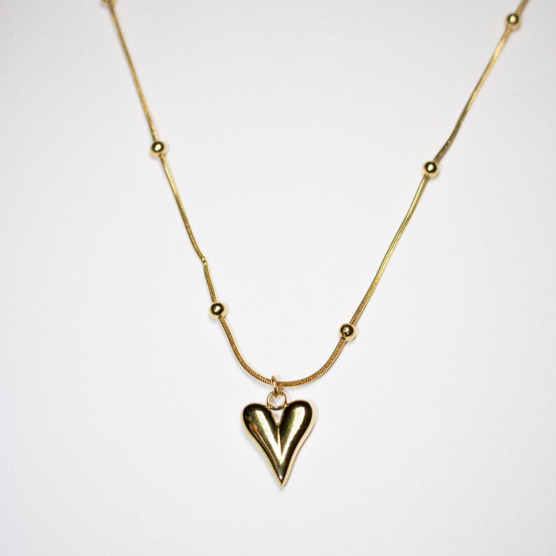 Golden Jane Heart Necklace