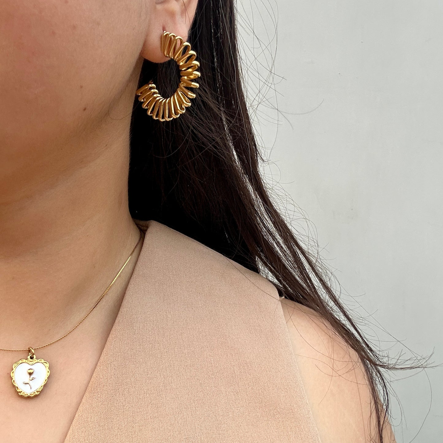 Golden Swirl Hoop Earrings