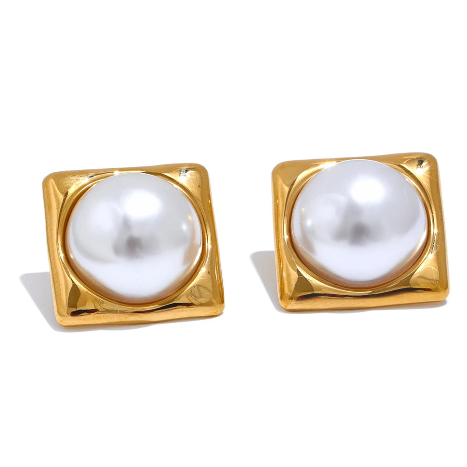 Classic Charm Faux Pearl Stud Earrings