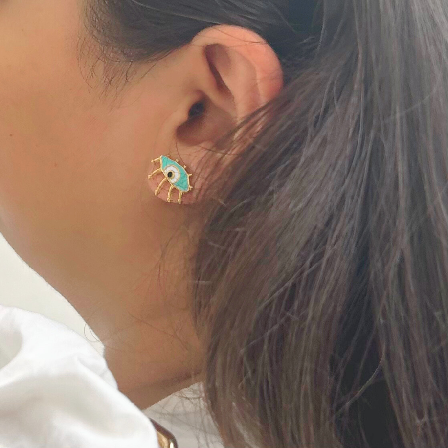 Turquoise Evil Eye Stud earrings