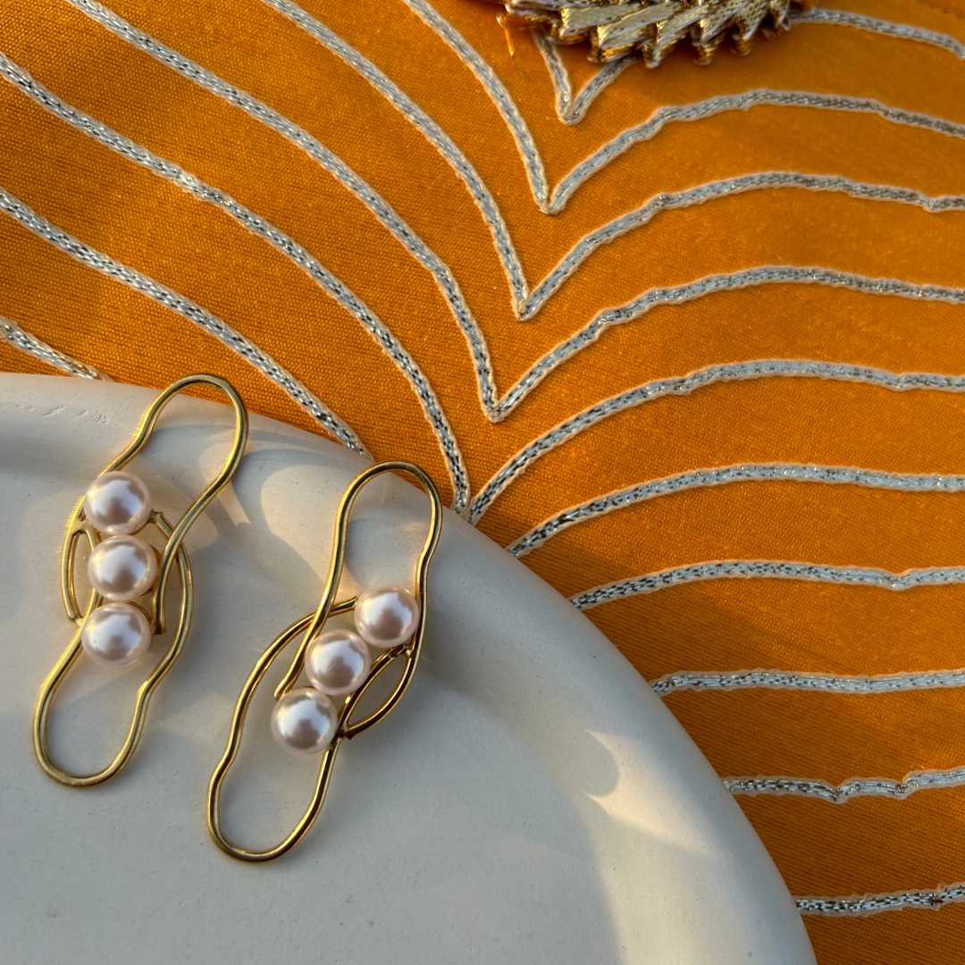 Dahlia Faux Pearl Earrings