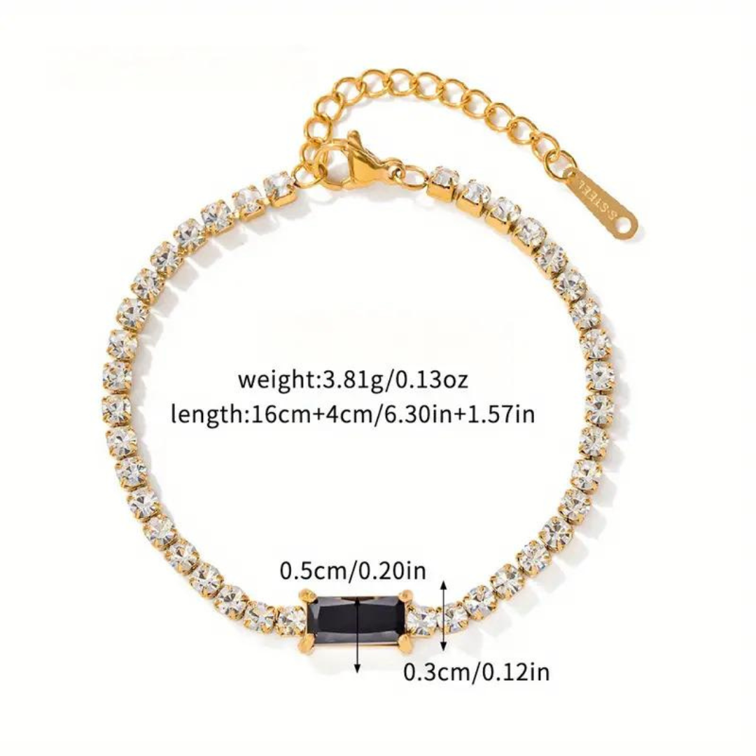 Urja Black Stone Tennis Bracelet