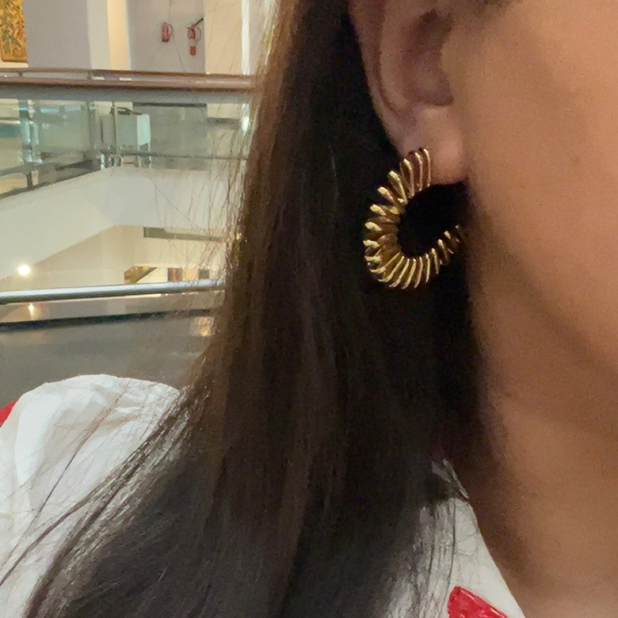 Golden Swirl Hoop Earrings