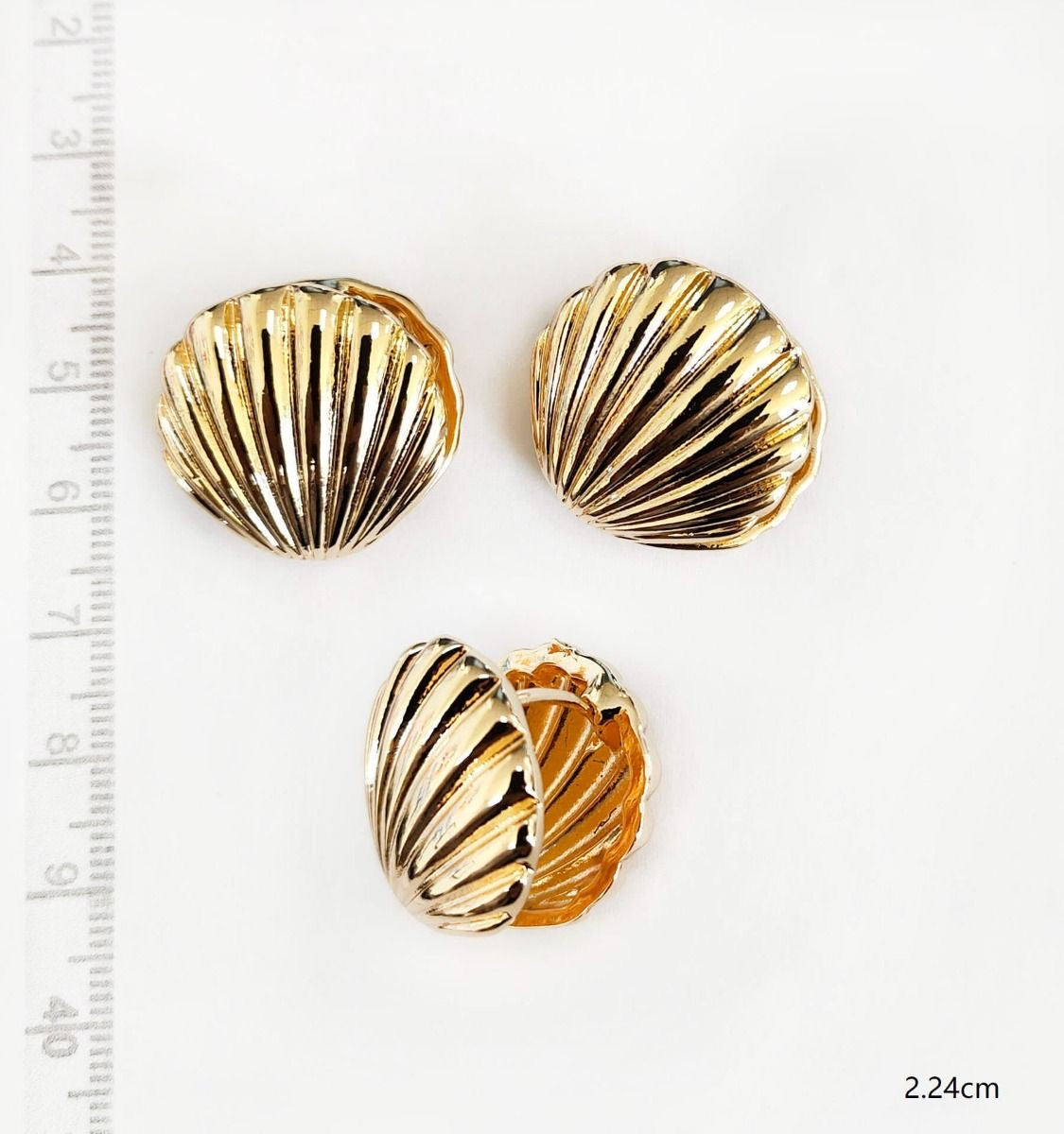 The Tide Whispers shell huggies earrings