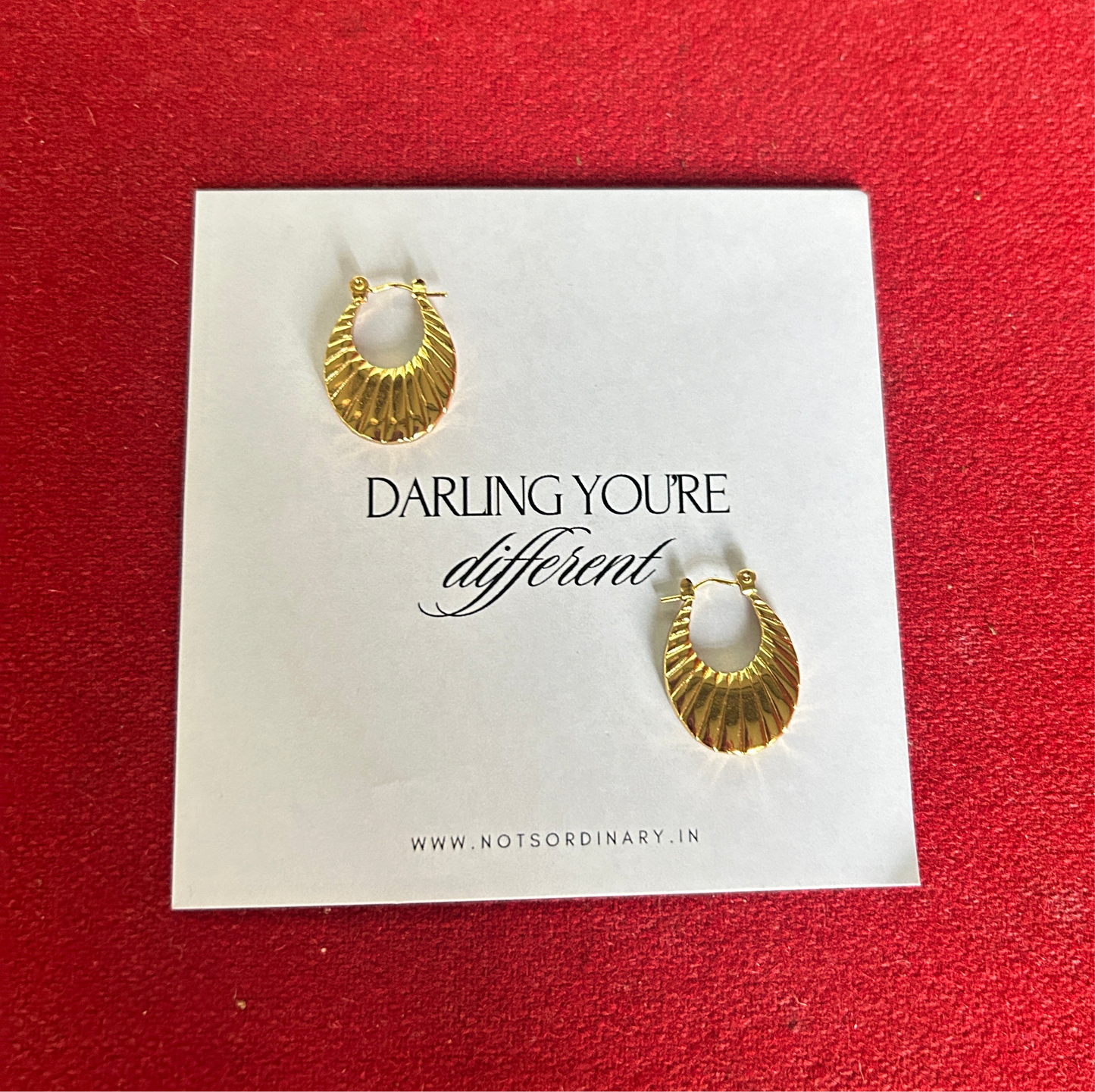 Golden Wave Textured Hoops