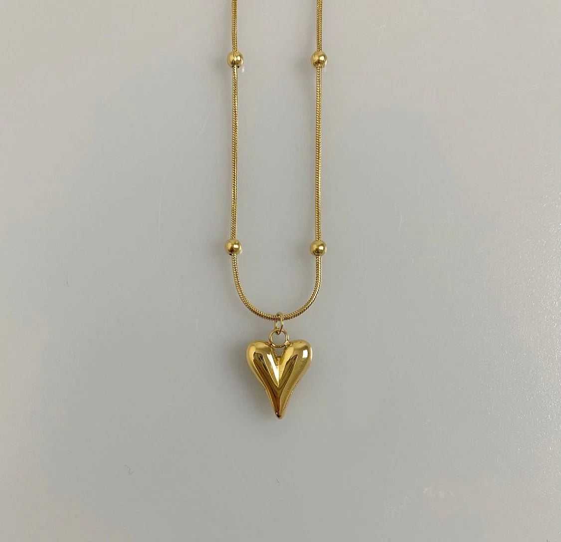 Golden Jane Heart Necklace