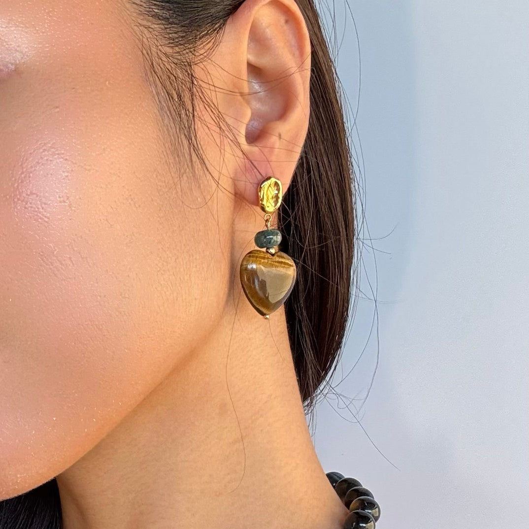 Amber Muse Heart Earrings