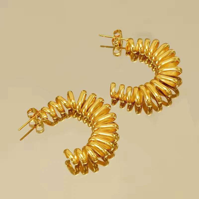 Golden Swirl Hoop Earrings