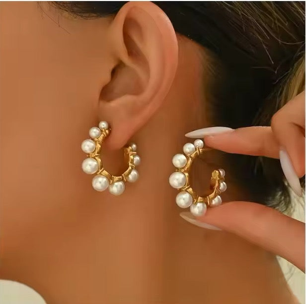 Lumina Pearl Hoop Earrings