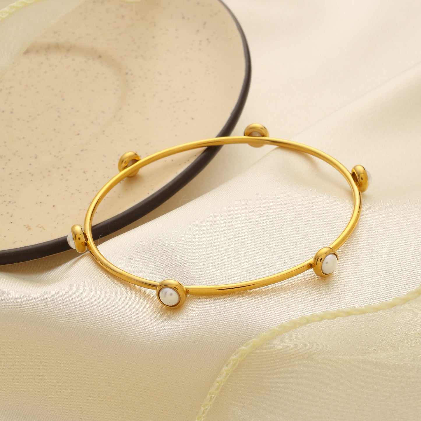 Meher Faux Pearl Bangle Bracelet