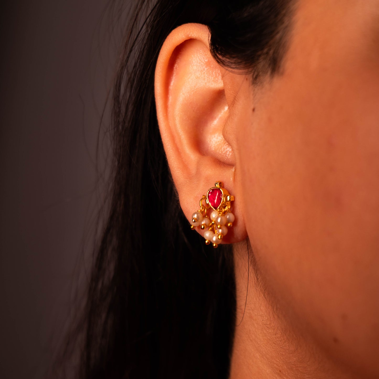 Chaand Phool Drop Earrings
