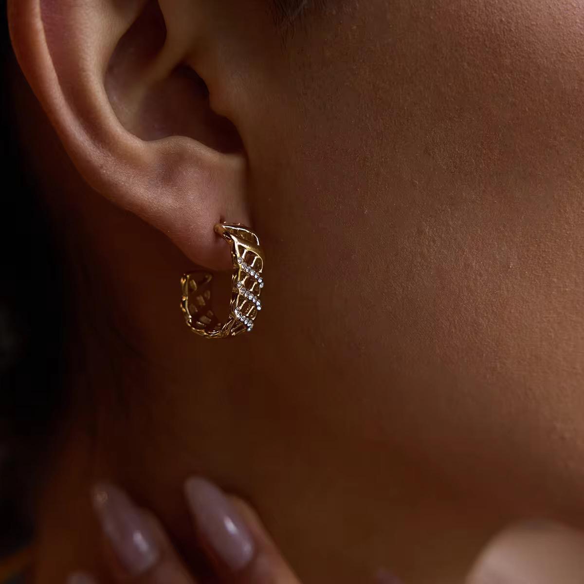 Advaita Zircon Mesh Hoop Earrings