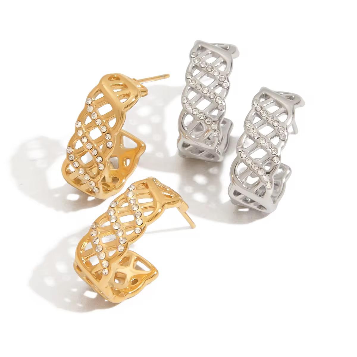 Advaita Zircon Mesh Hoop Earrings