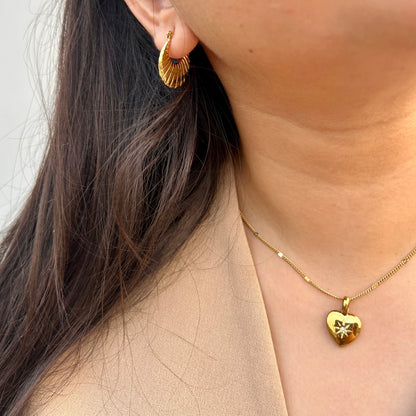 Golden Wave Textured Hoops