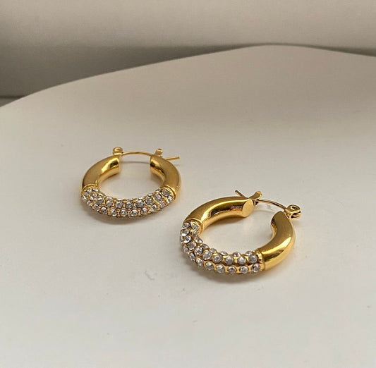 The Sunspell Rhinestone Hoop Earrings