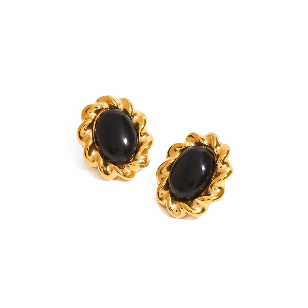 The Noir Ruffle Stud Earrings