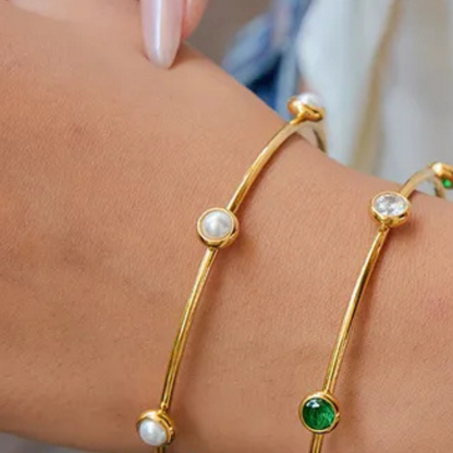 Meher Faux Pearl Bangle Bracelet