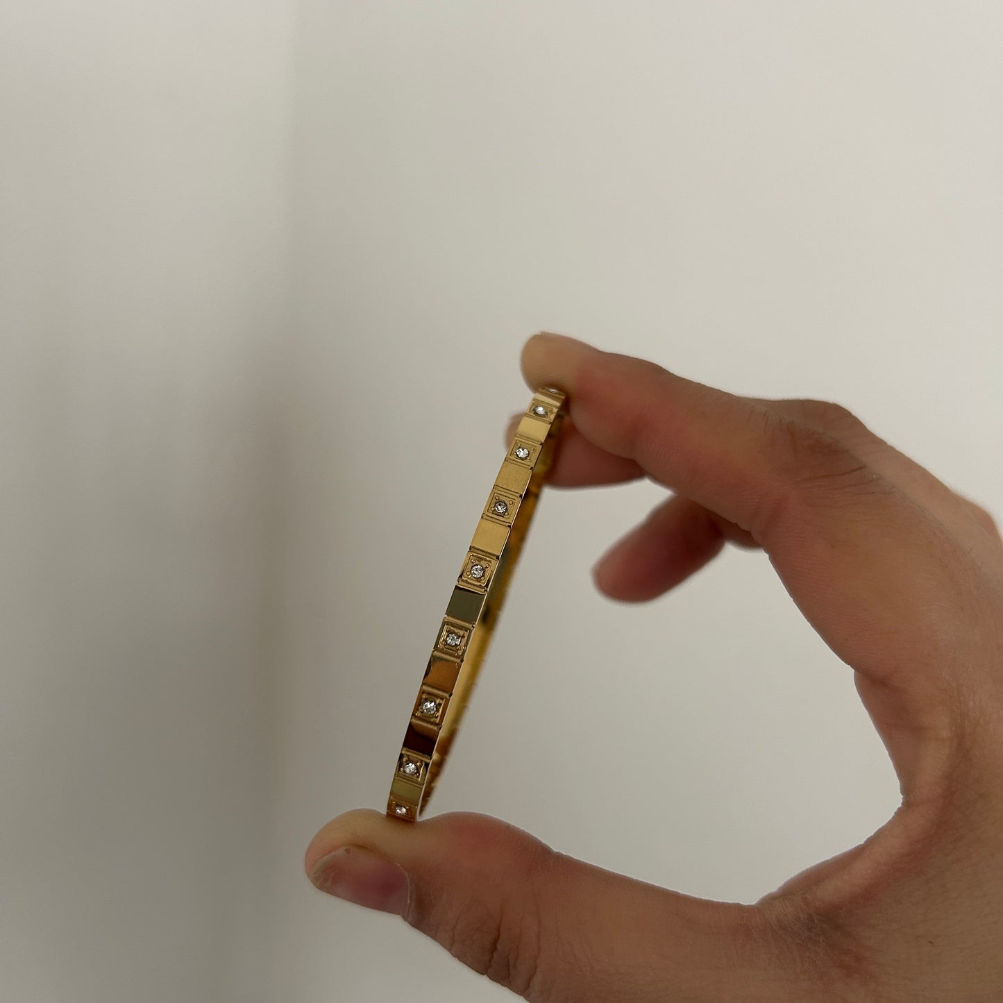 Everyday Gold Link Bracelet with Crystals