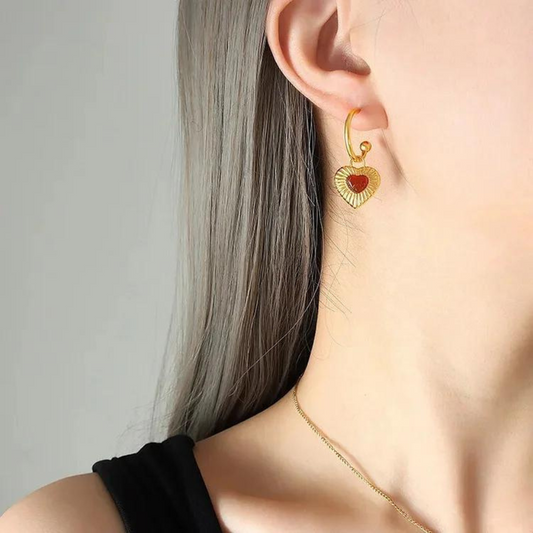 Cupid's Kiss Heart Hoop Earrings