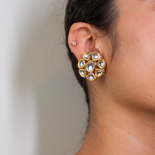 Tarini Kundan Stud Earrings