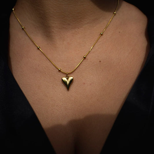 Golden Jane Heart Necklace