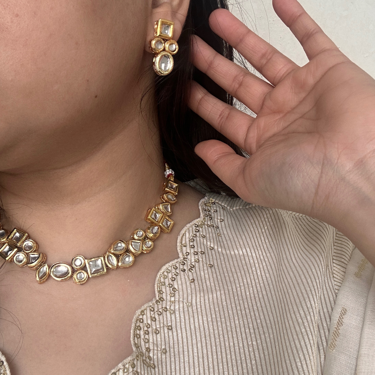 Anaya Kundan Choker and Earrings Set