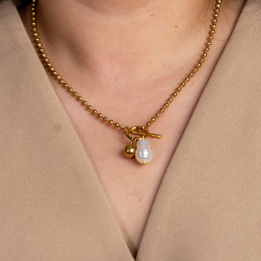 The Soft Escape baroque pearl charms necklace
