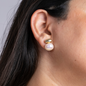 Coastline Stud Faux Pearl Earrings