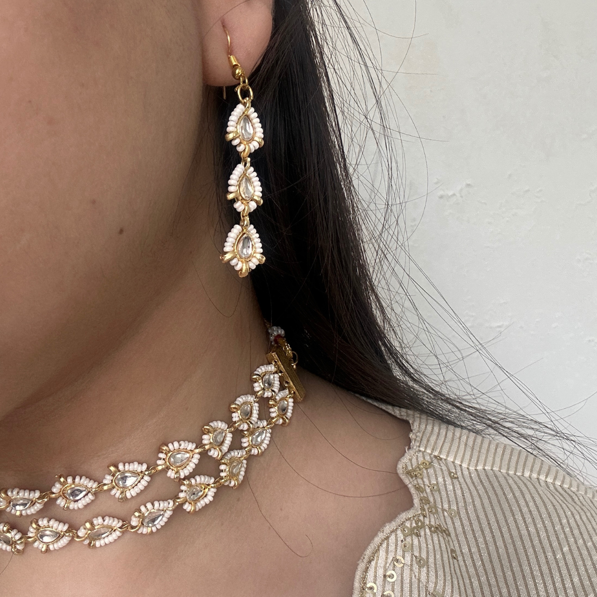 Ira Choker Necklace and Earrings Set