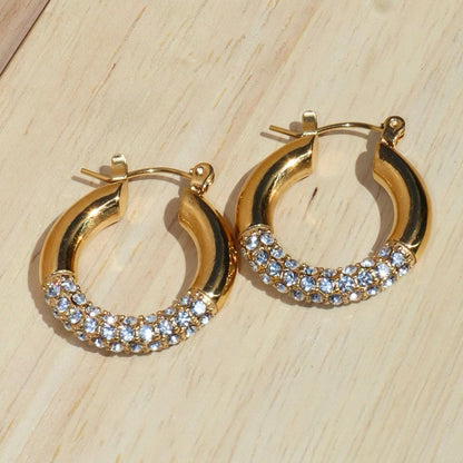 The Sunspell Rhinestone Hoop Earrings