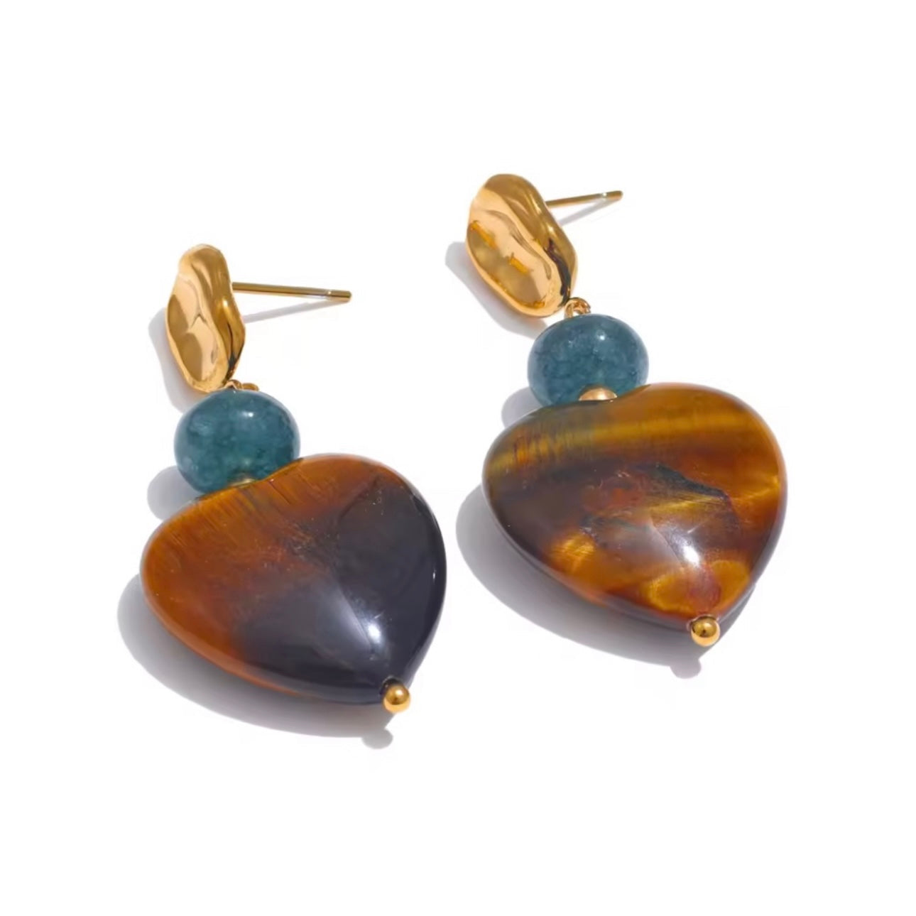 Amber Muse Heart Earrings