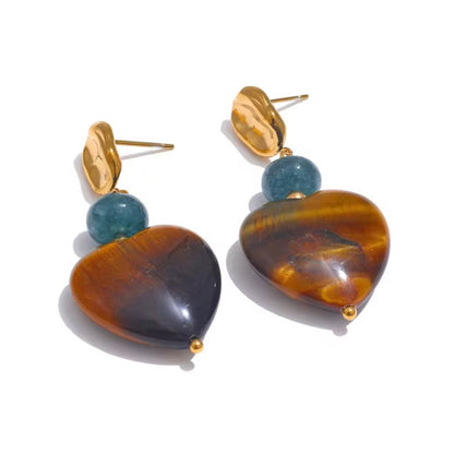 Amber Muse Heart Earrings