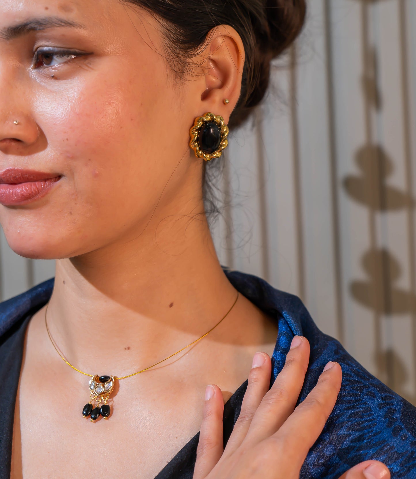 Noor Black Stone Necklace