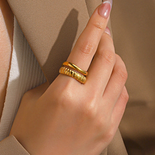 Duo Drama Adjustable Ring
