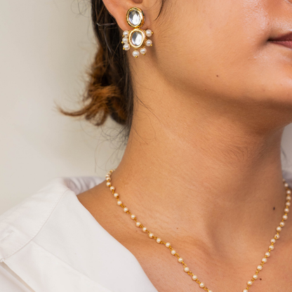 Ishani Kundan Earrings and Necklace Set