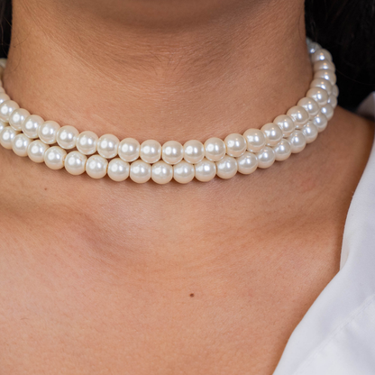 Meera Double Layered Faux Pearl Necklace