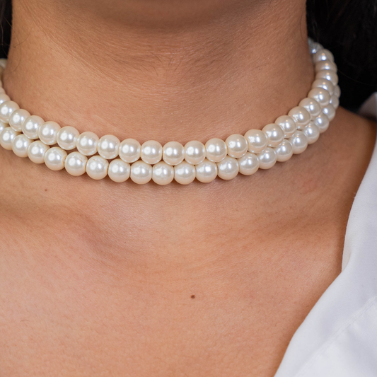 Meera Double Layered Faux Pearl Necklace