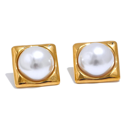 Classic Charm Faux Pearl Stud Earrings