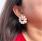 Mother Of Pearl Swirl Stud Earrings