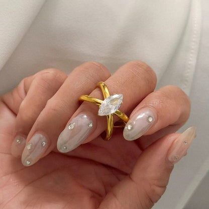 Eclipse Cross Marquise Ring